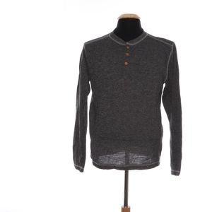 Vintage 1946 Black Marled Henley Mens S